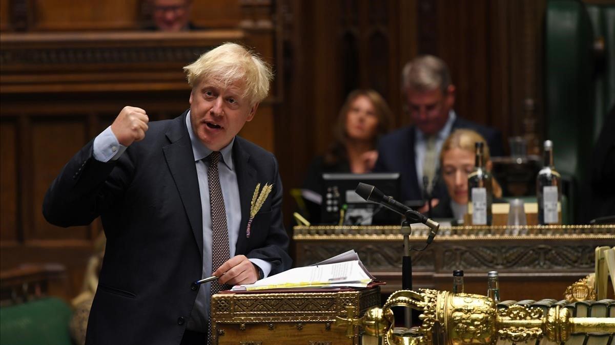 El primer ministro británico, Boris Johnson, el pasado miércoles en la Cámara de los Comunes.