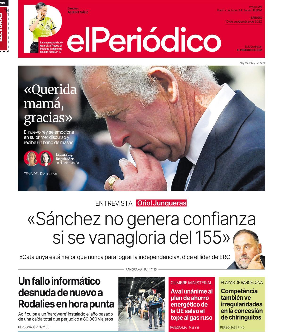 La Portada De El PeriÓdico Del 10 De Septiembre De 2022 9775