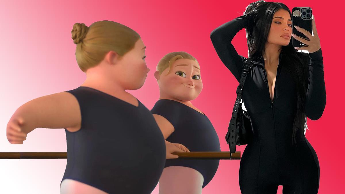 Bianca, la bailarina del corto de animación ’Reflect’, frente a Kim Kardashian