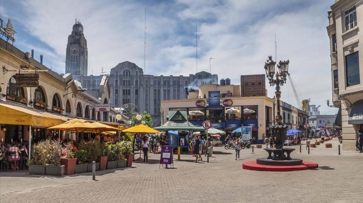 Vista de un mercado de Montevideo, Uruguay. 