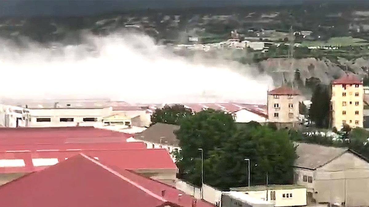 Incendio en una fábrica de productos de cloro en Sabiñánigo
