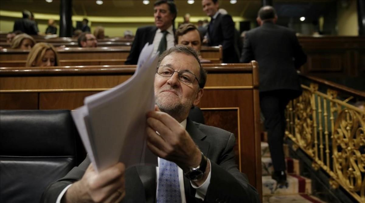 Mariano Rajoy, este miércoles en el Congreso. 