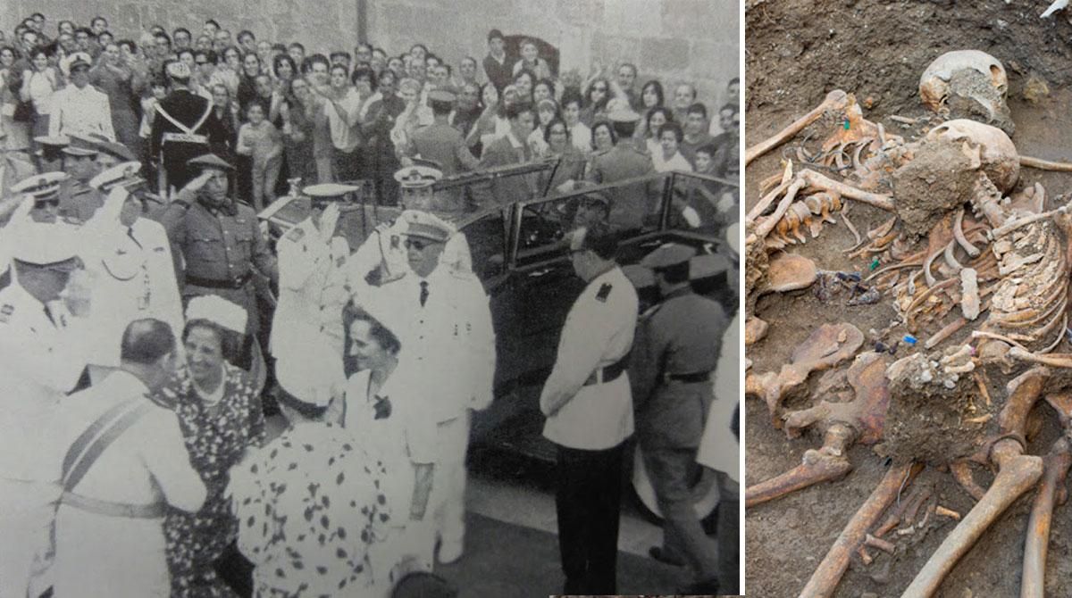 Visita del general Franco a Tortosa, esquerra. Fossa comú a Salomón (Tarragonès), dreta. Visita del general Franco a Tortosa, esquerra. Fossa comú a Salomón (Tarragonès), dreta.