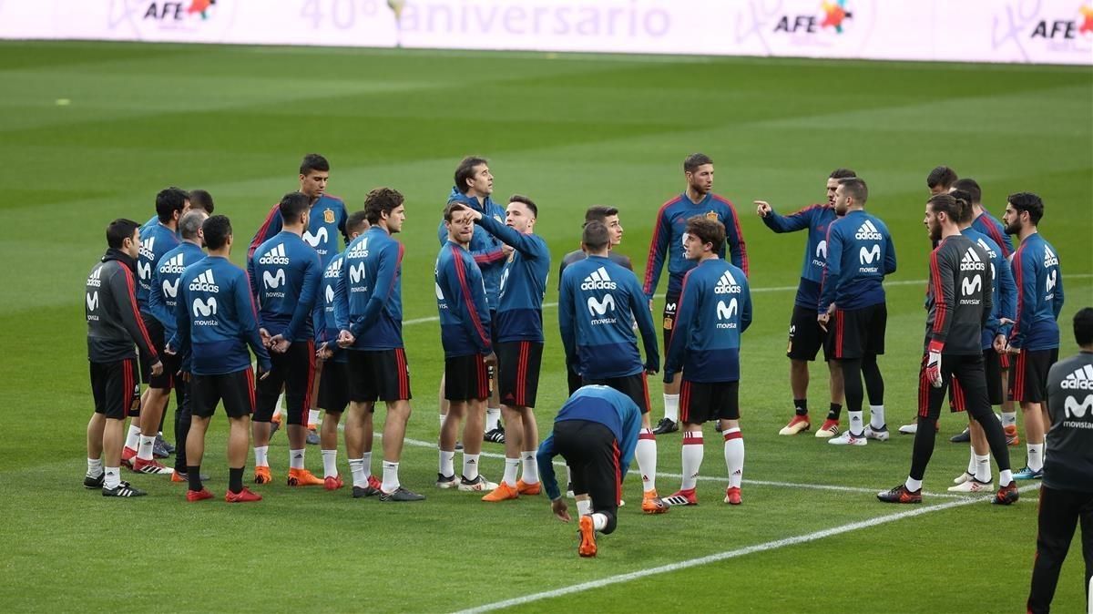 Entrenamiento de la selección española en el Wanda Metropolitano. Entrenamiento de la selección española en el Wanda Metropolitano.