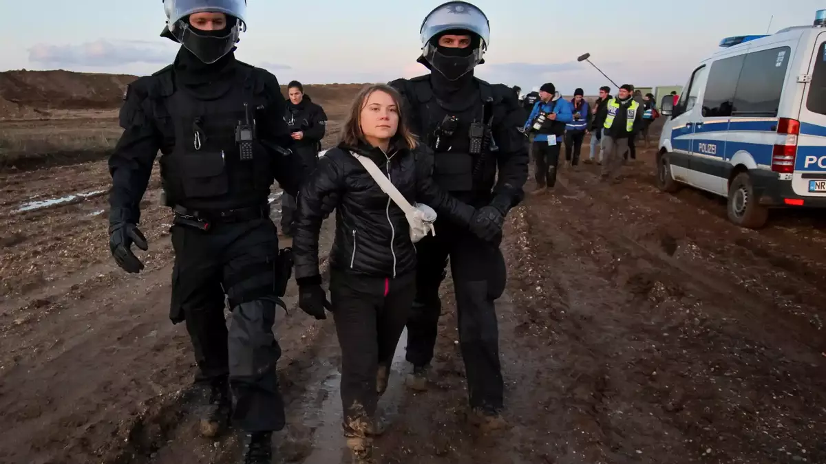 Greta Thunberg, en el desalojo de Lützerath, la población alemana con minas de carbón.