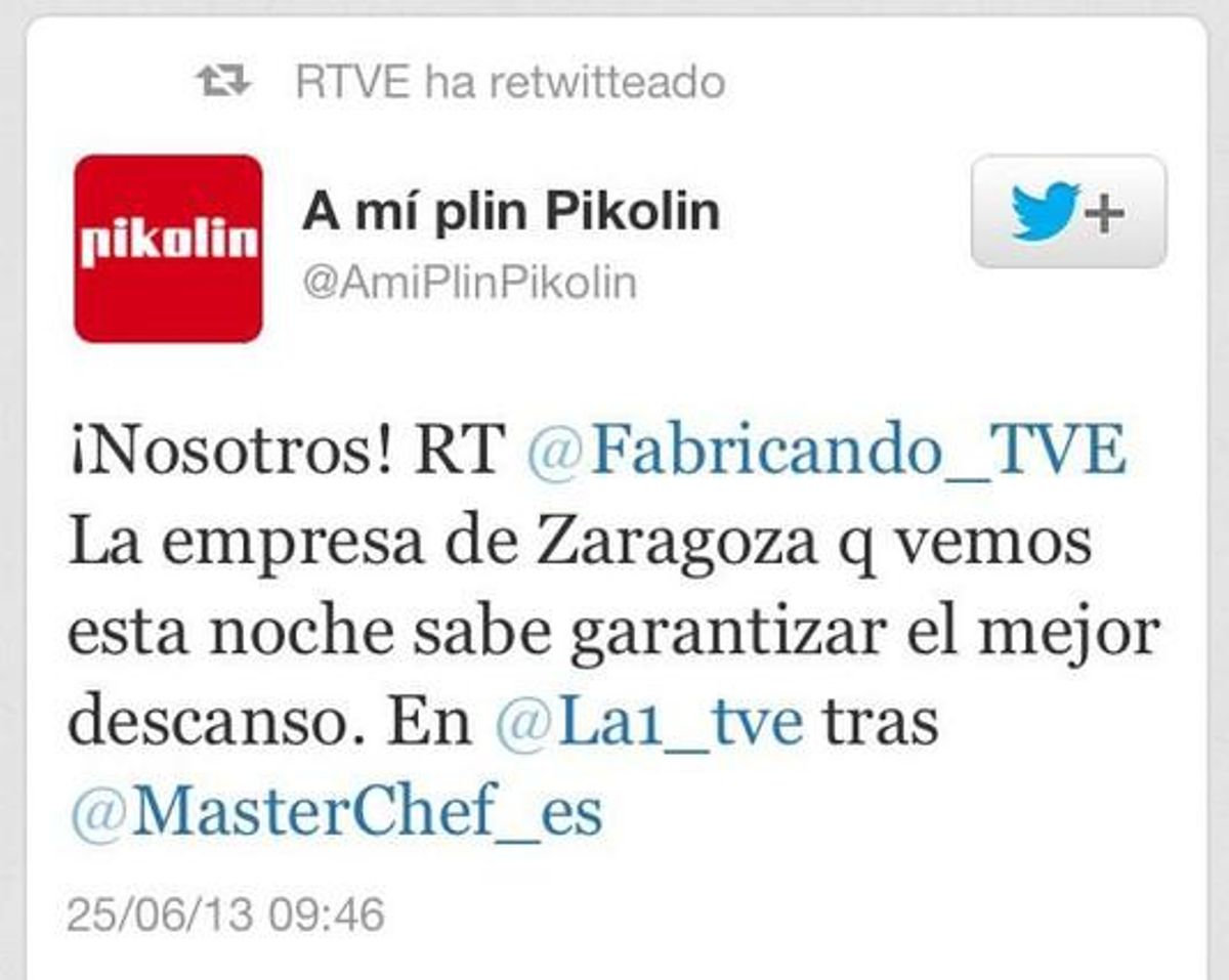 RTVE ha retuiteado contenidos publicitarios. RTVE ha retuiteado contenidos publicitarios.
