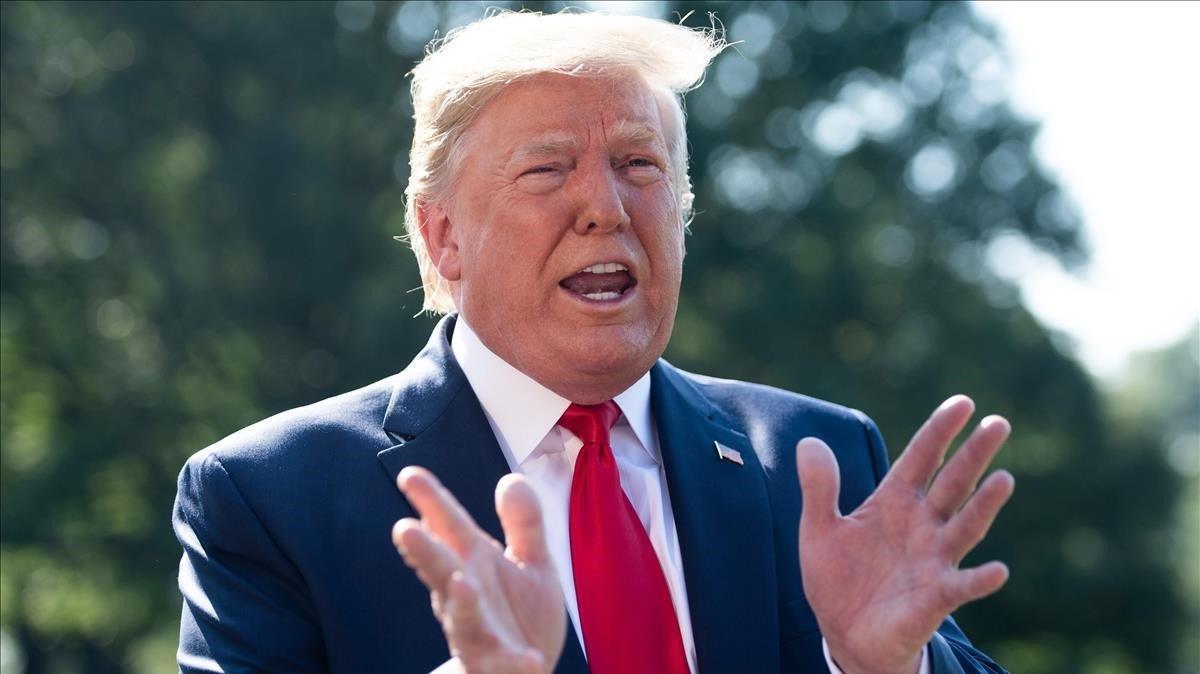 Donald Trump, el presidente de los EEUU en rueda de prensa. Donald Trump, el presidente de los EEUU en rueda de prensa.