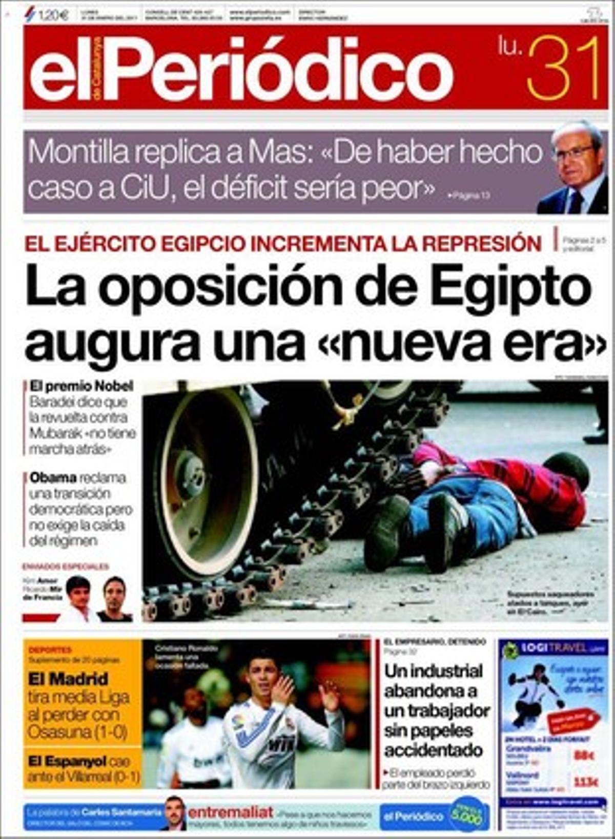 Las portadas de hoy, 31-01-2011