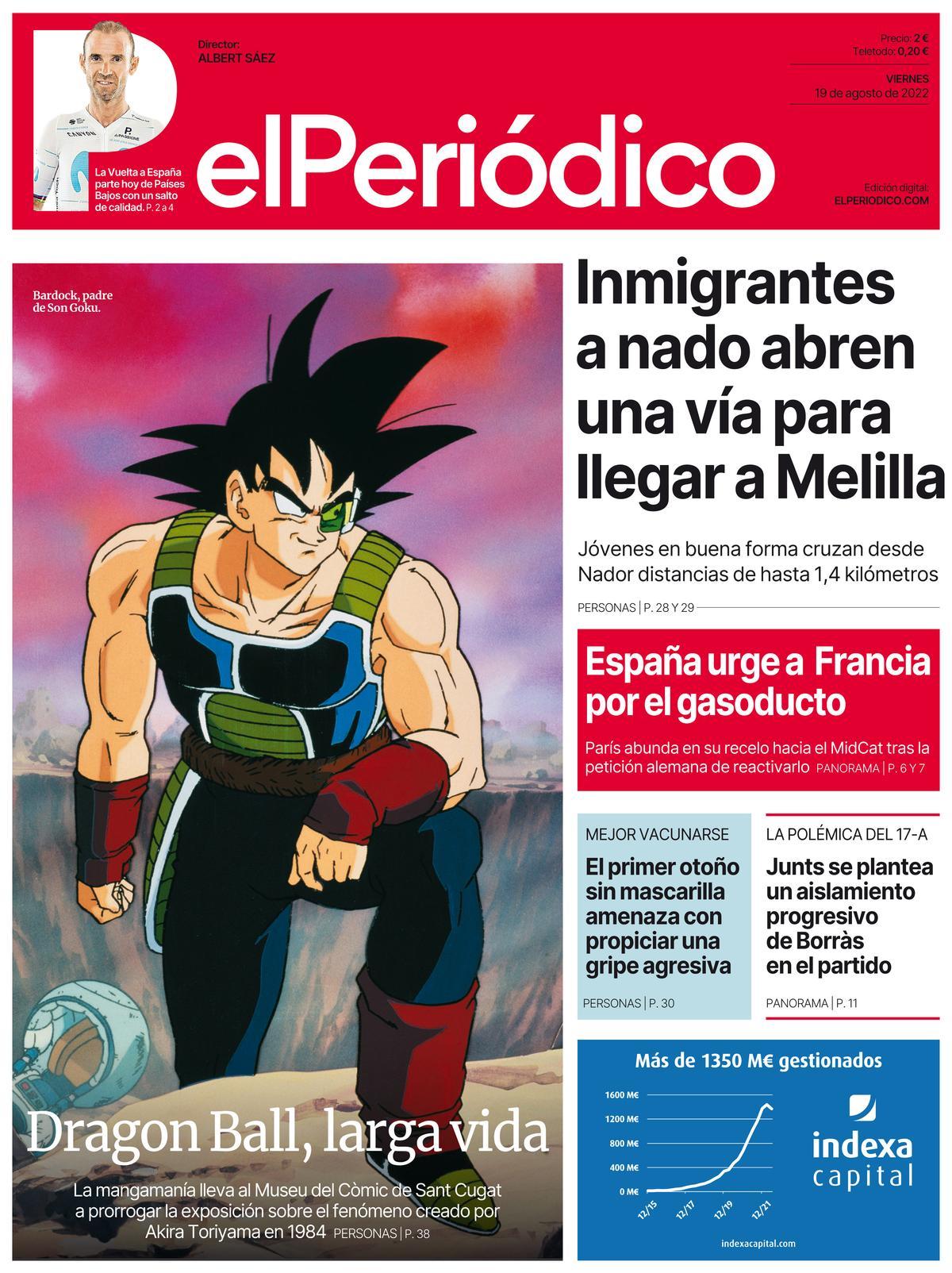 La portada de EL PERIÓDICO del 19 de agosto de 2022.