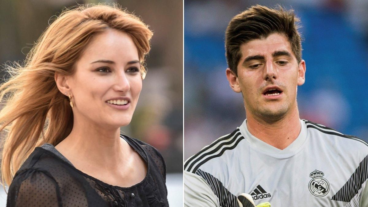 Alba Carrillo y Thibaut Courtois. Alba Carrillo y Thibaut Courtois.