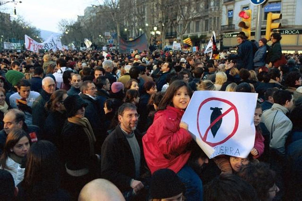 Manifestación contra la guerra en Barcelona. Manifestación contra la guerra en Barcelona.