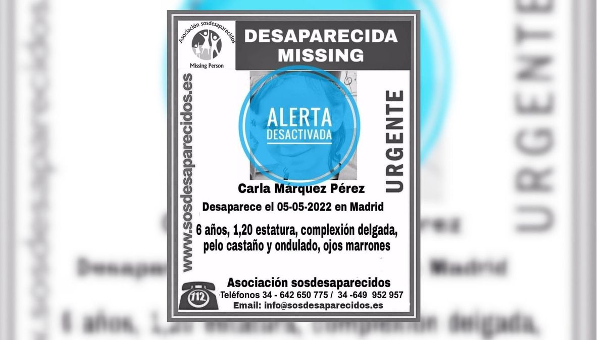 Localizan en el pueblo navarro de sus abuelos a la niña de 6 años desaparecida en Madrid Localizan en el pueblo navarro de sus abuelos a la niña de 6 años desaparecida en Madrid