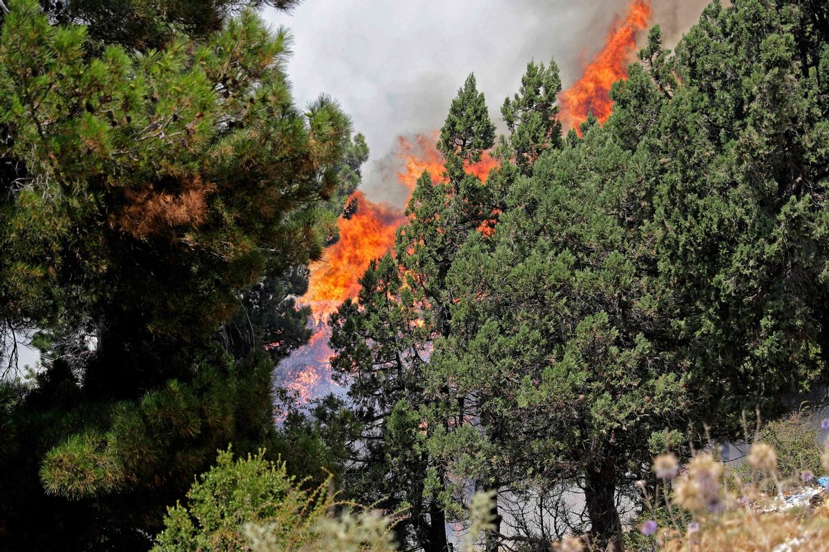 Incendio en Qubayyat en la remota región de Akkar, en el norte de Líbano Incendio en Qubayyat en la remota región de Akkar, en el norte de Líbano