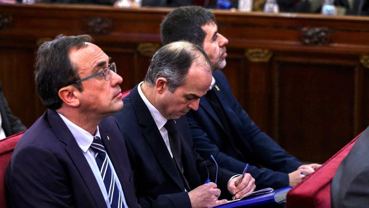 Rull, Turull y Sànchez, en el juicio en el Tribunal Supremo. Rull, Turull y Sànchez, en el juicio en el Tribunal Supremo.