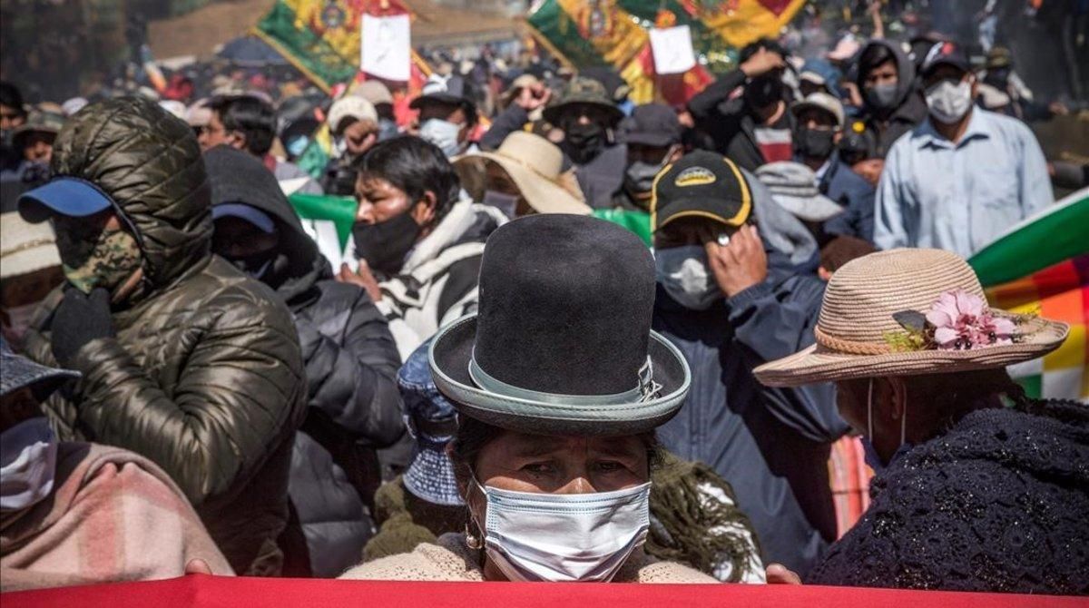 Protesta en El Alto para pedir elecciones. Protesta en El Alto para pedir elecciones.