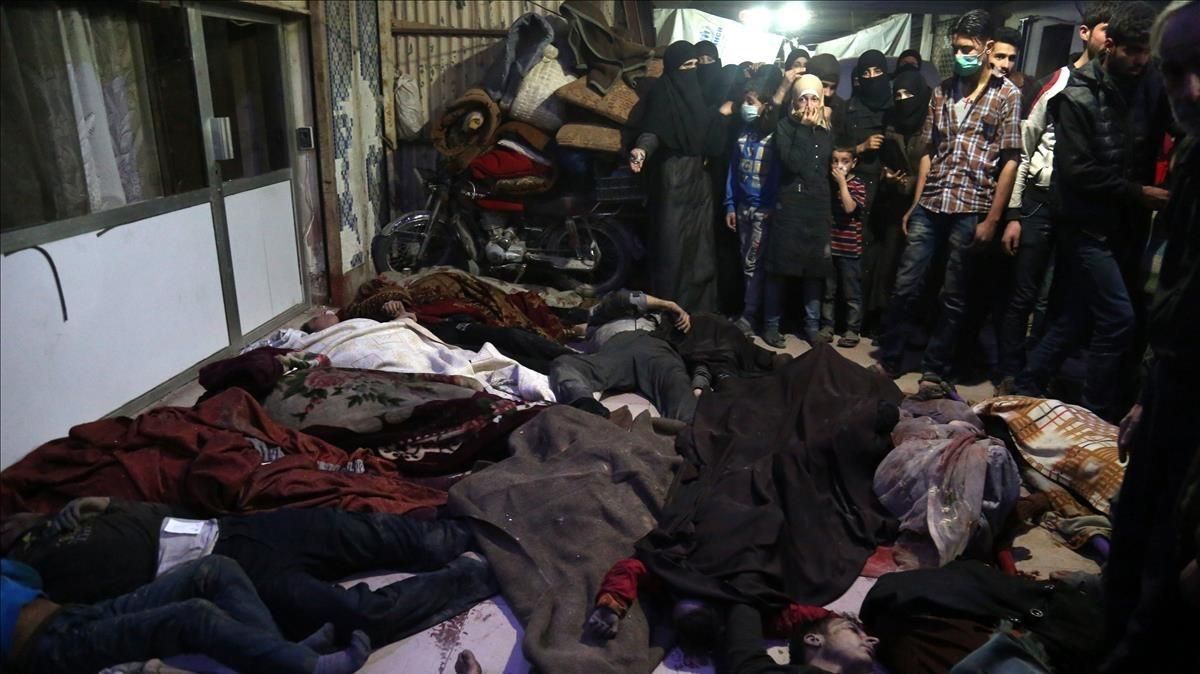 Víctimas del ataque químico en Duma. Víctimas del ataque químico en Duma.