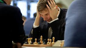 El jugador Sergey Karjakin durante un campeonato de ajedrez. 