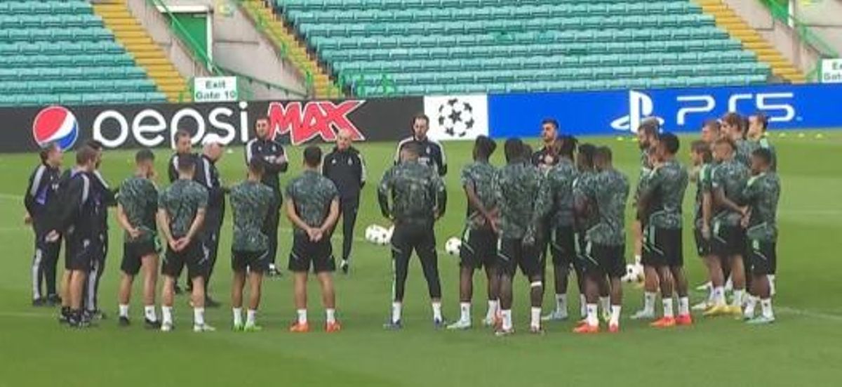Entrenamiento del Real Madrid en el Celtic Park. Entrenamiento del Real Madrid en el Celtic Park.