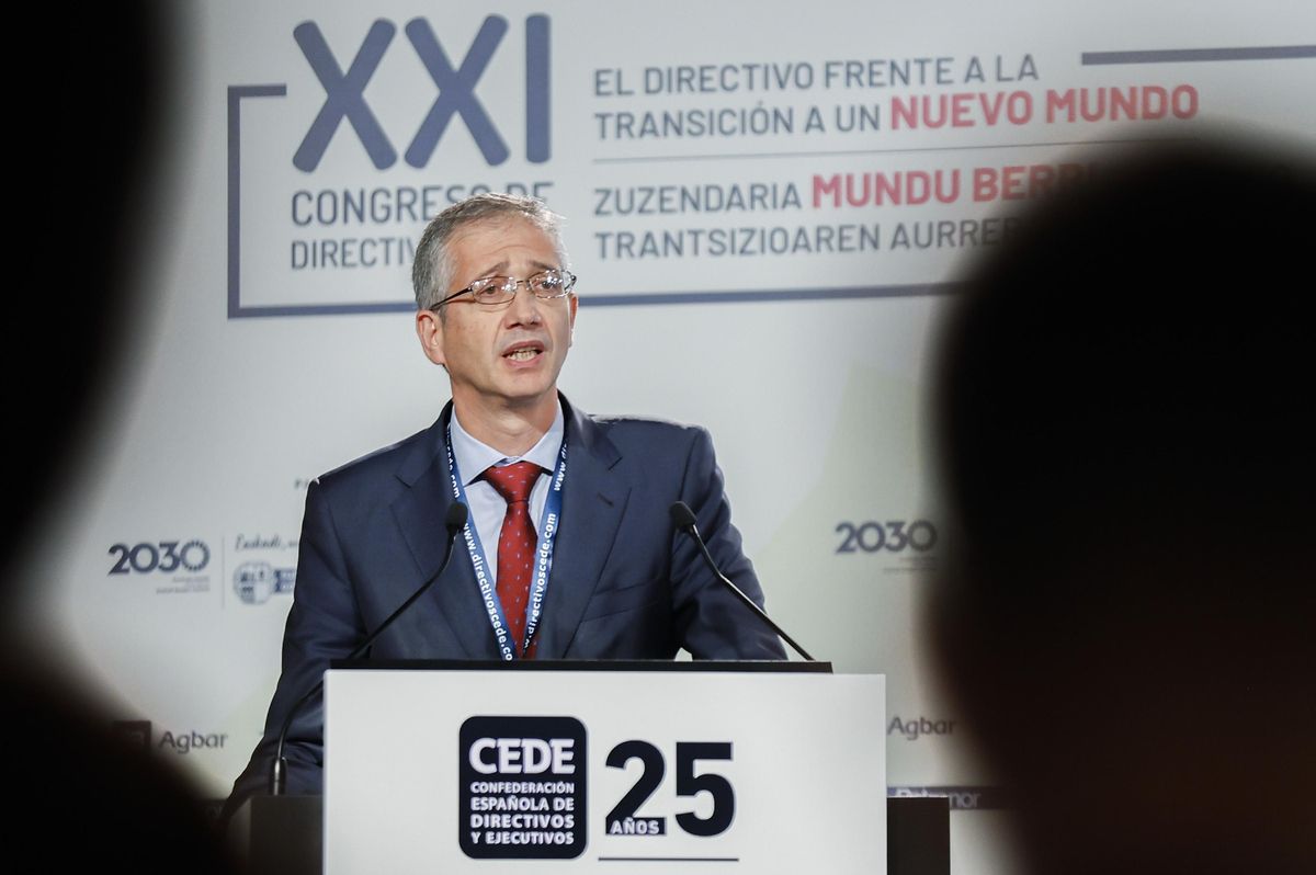 El gobernador del Banco de España, Pablo Hernández de Cos, en el congreso de CEDE. El gobernador del Banco de España, Pablo Hernández de Cos, en el congreso de CEDE.