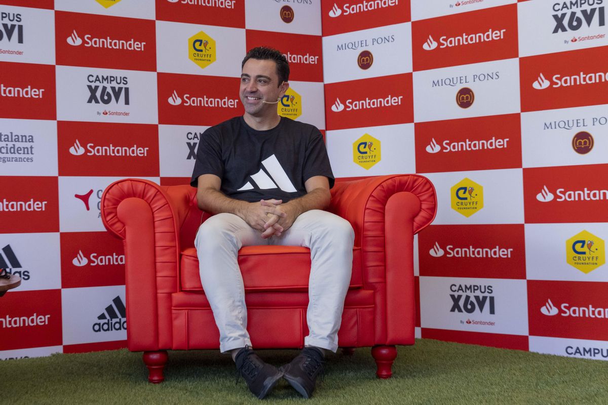 Xavi, en la presentación de su campus. Xavi, en la presentación de su campus.