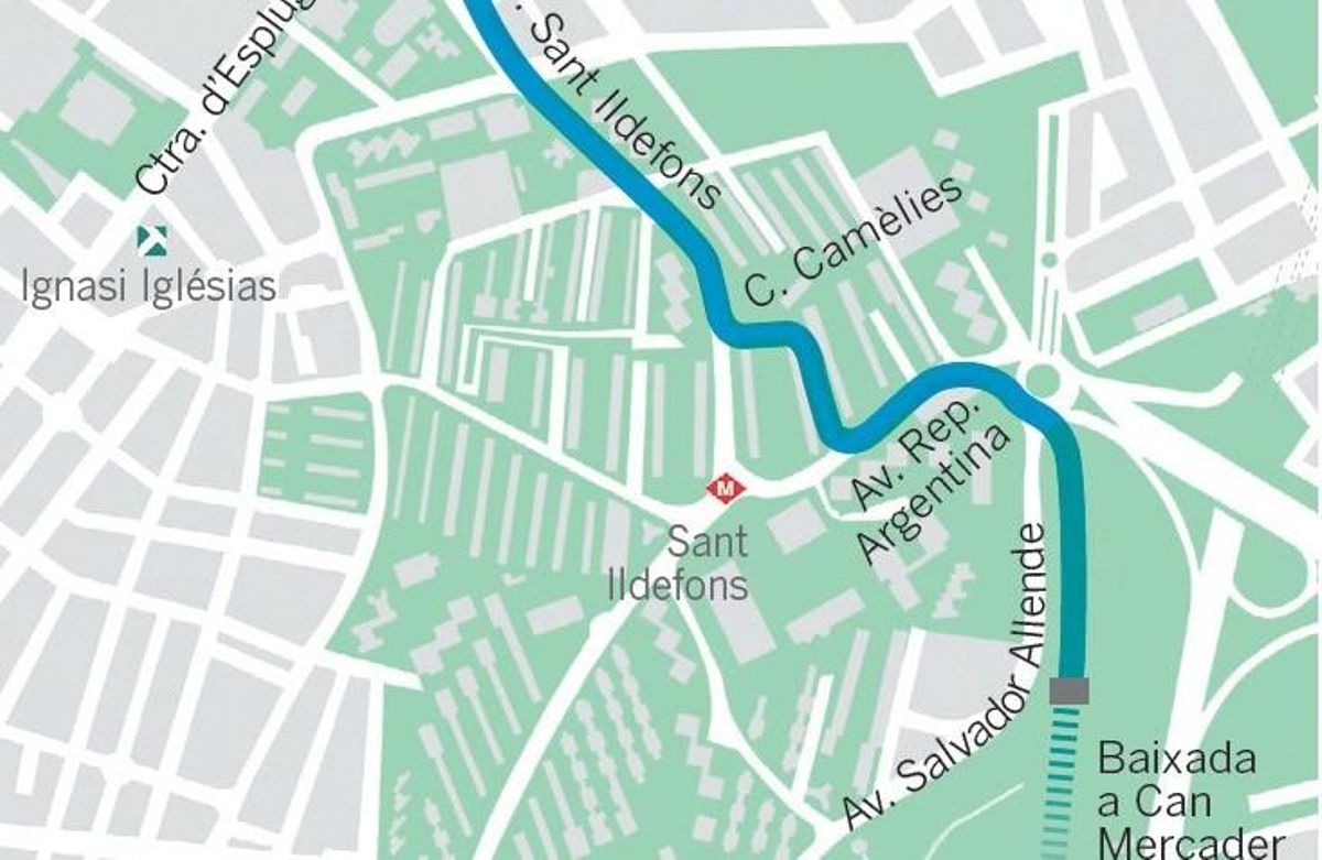 Mapa de las obras para soterrar una línea de alta tensión ubicada entre Cornellà, Esplugues y Sant Joan Despí. Mapa de las obras para soterrar una línea de alta tensión ubicada entre Cornellà, Esplugues y Sant Joan Despí.