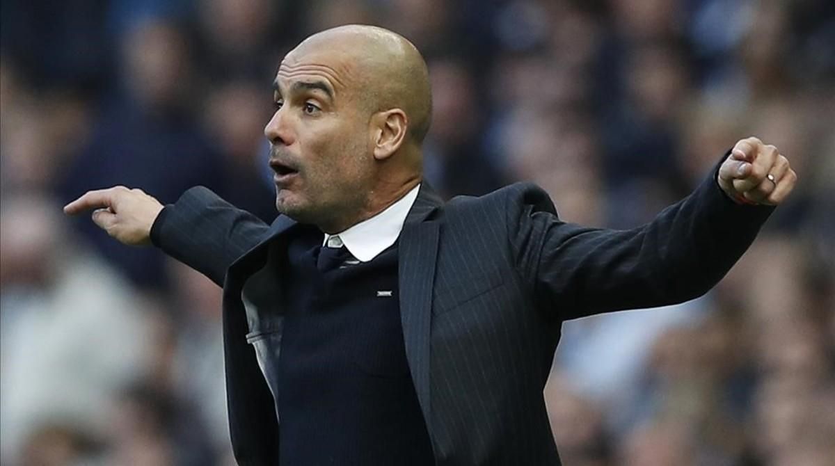 Guardiola gesticula durante el partido contra el Everton. Guardiola gesticula durante el partido contra el Everton.