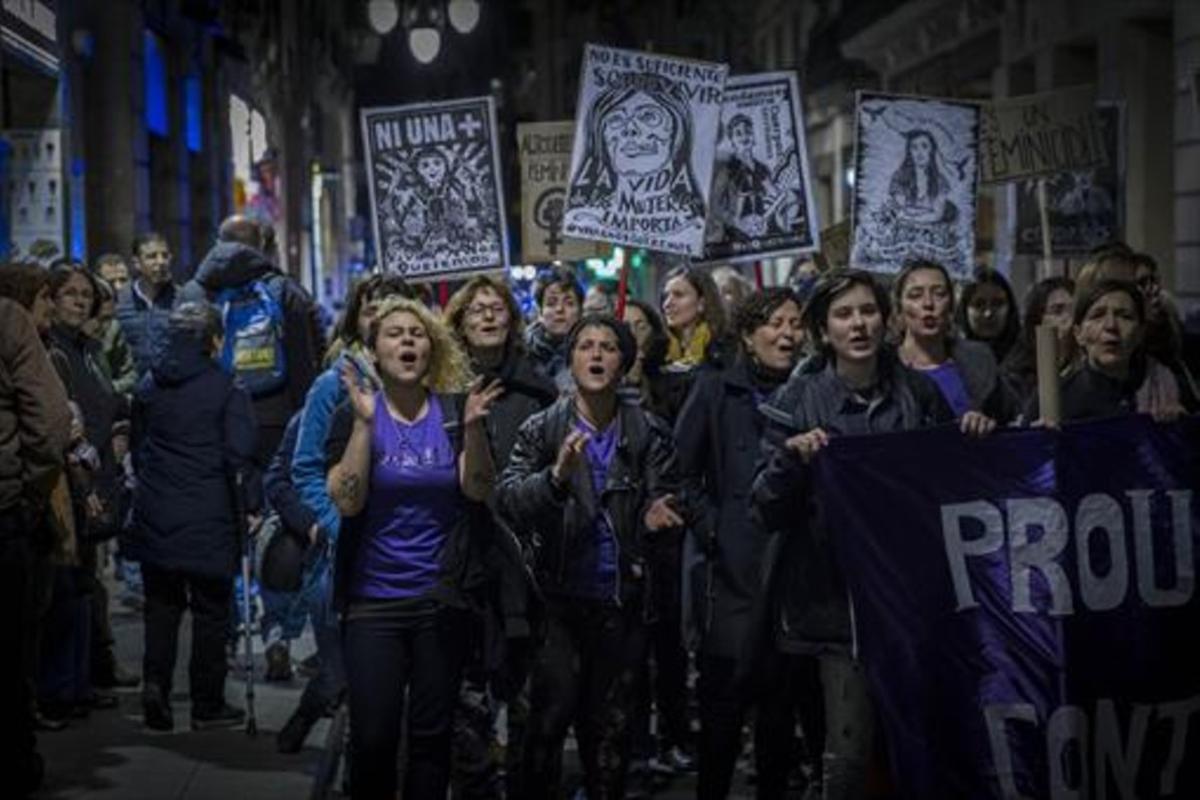 Manifestación contra la violencia machista, el pasado 15 de febrero en Barcelona. Manifestación contra la violencia machista, el pasado 15 de febrero en Barcelona.