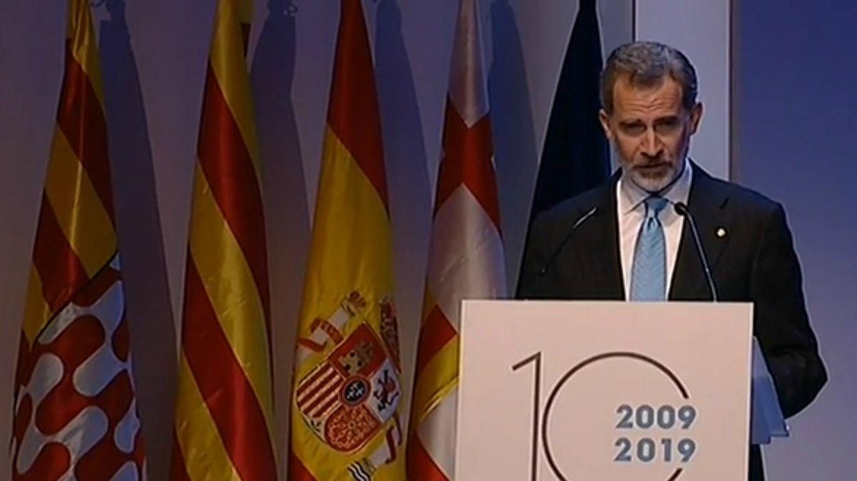 El rey Felipe VI, durante su discurso en la entrega de Premios Fundación Princesa de Girona 2019, este lunes. El rey Felipe VI, durante su discurso en la entrega de Premios Fundación Princesa de Girona 2019, este lunes.