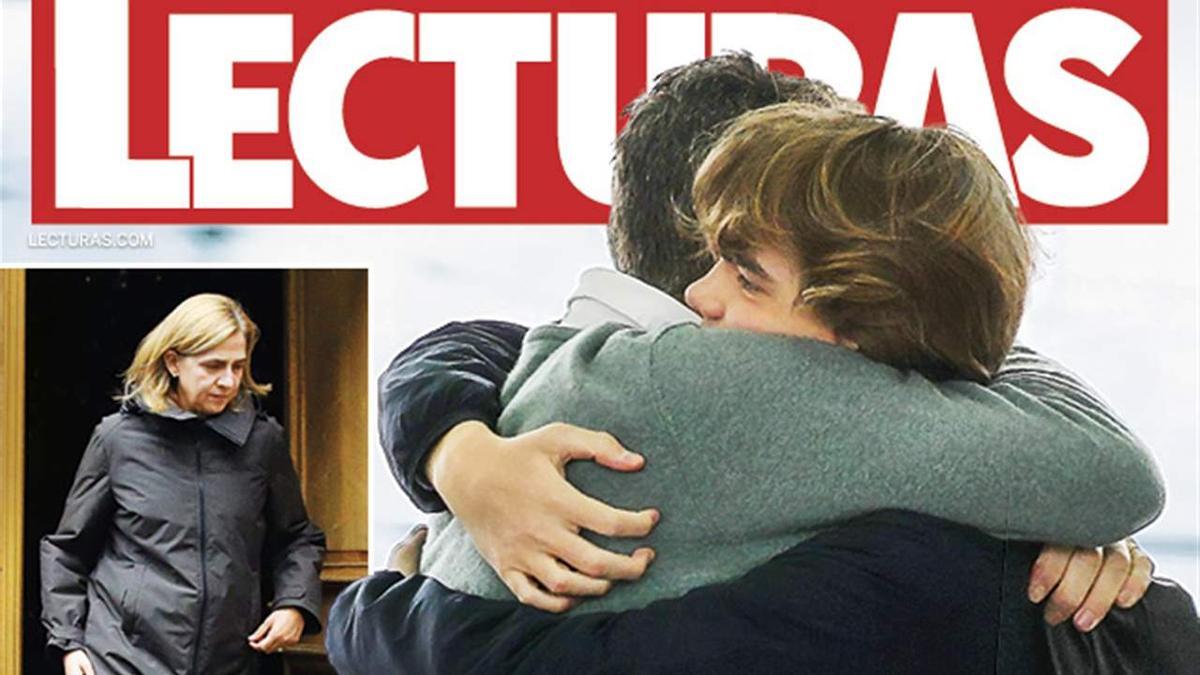 Iñaki Urdangarin abraza a su hijo Miguel, en la portada de ’Lecturas’.