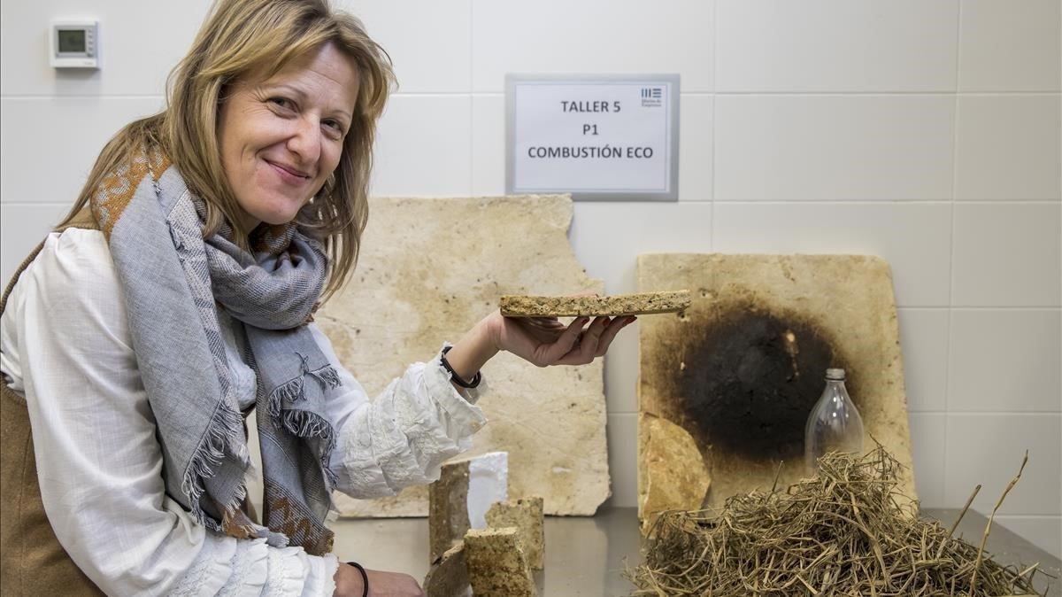 La investigadora Ana Blasco, descubridora de un nuevo material de construcción a partir de la paja del arroz.
