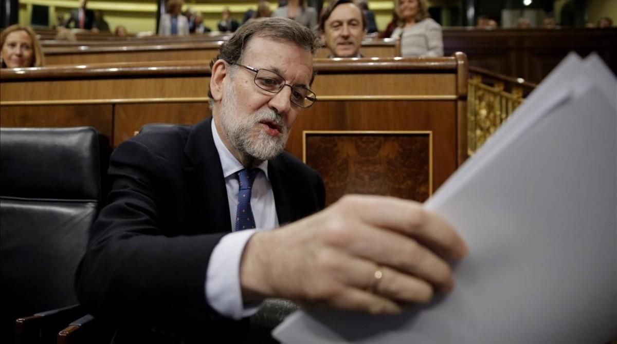 Mariano Rajoy en la sesión de control al Gobierno. Mariano Rajoy en la sesión de control al Gobierno.
