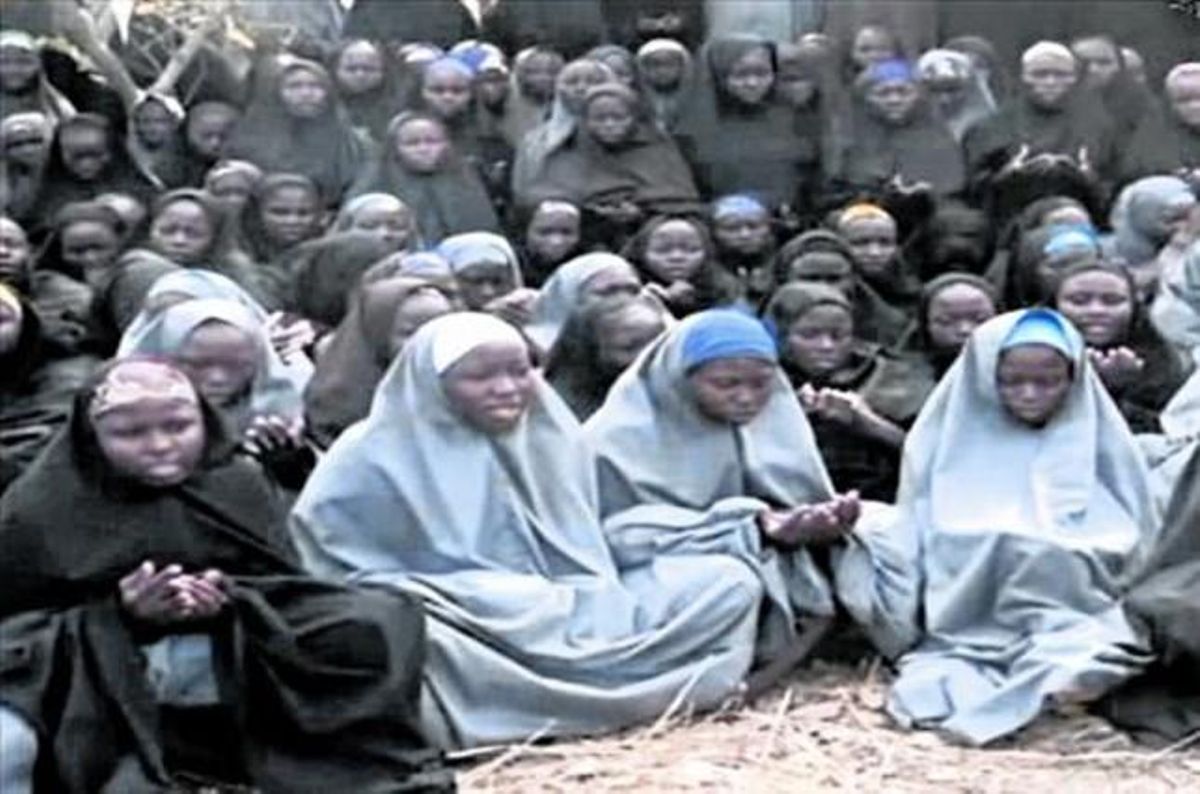 Fotografía difundida por Boko Haram de las jóvenes que secuestró en Chibok. Fotografía difundida por Boko Haram de las jóvenes que secuestró en Chibok.