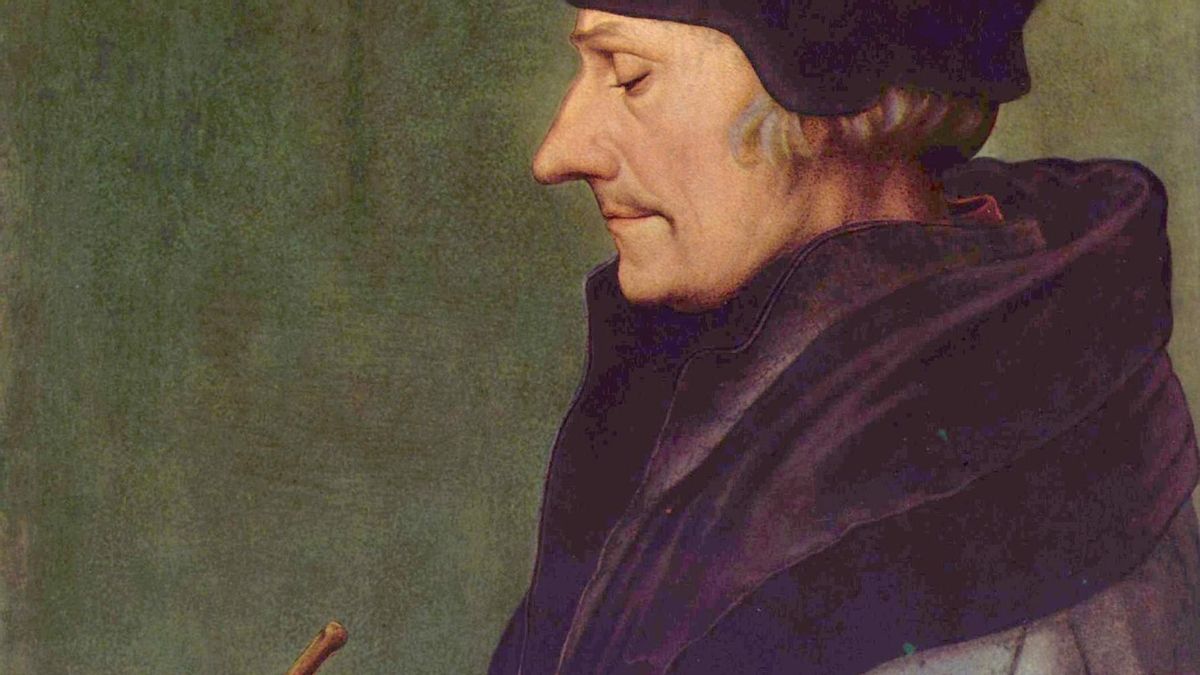 Retrato de Erasmo realizado por Hans Holbein en 1523 Retrato de Erasmo realizado por Hans Holbein en 1523