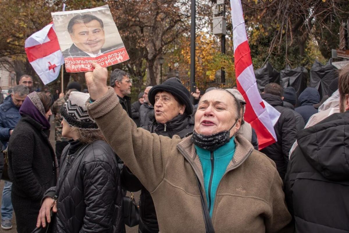 Protestas a favor de la liberación del expresidente georgiano Mikáil Saakashvili celebradas recientemente en Tiblisi (Georgia).