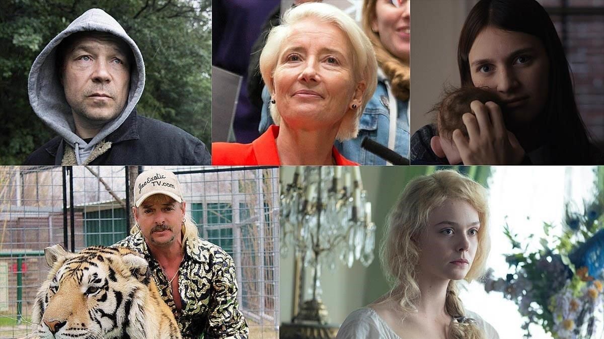 Stephen Graham, Emma Thompson, Nell Tiger Free, Joe Exotic y Elle Fanning. Stephen Graham, Emma Thompson, Nell Tiger Free, Joe Exotic y Elle Fanning.