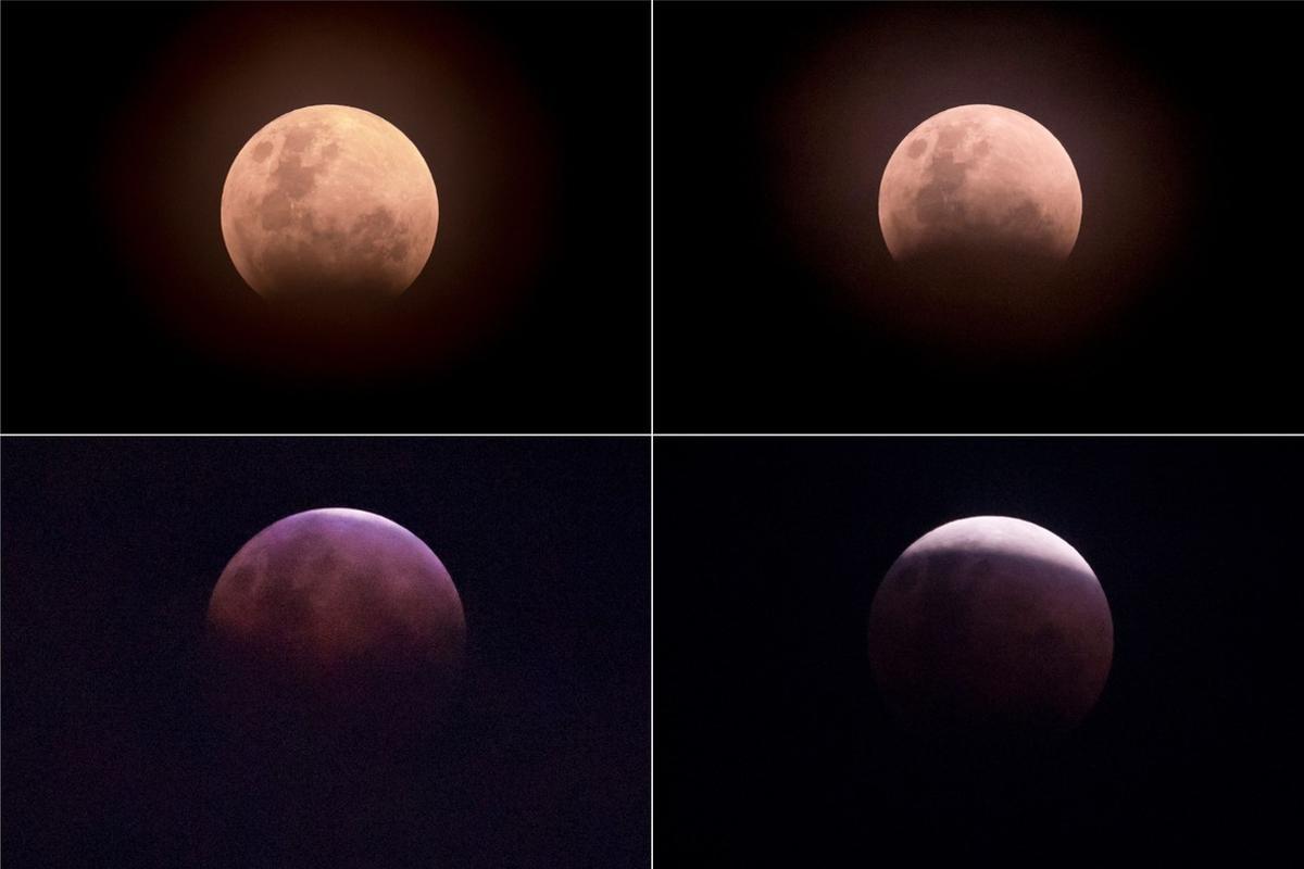 Imágenes del eclipse de enero del año pasado lunar visto desde Yakarta (Indonesia).