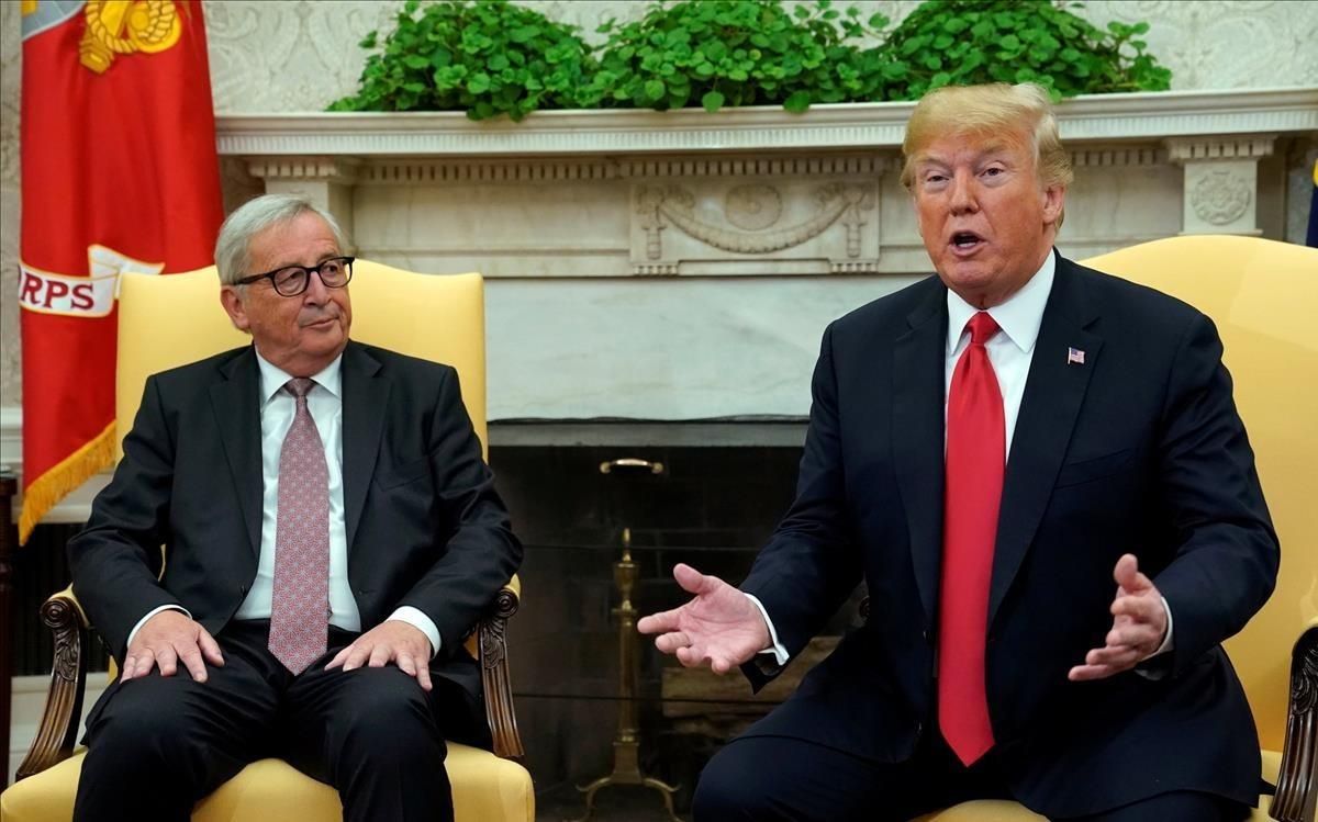 Trump y Juncker, en el Despacho Oval. Trump y Juncker, en el Despacho Oval.