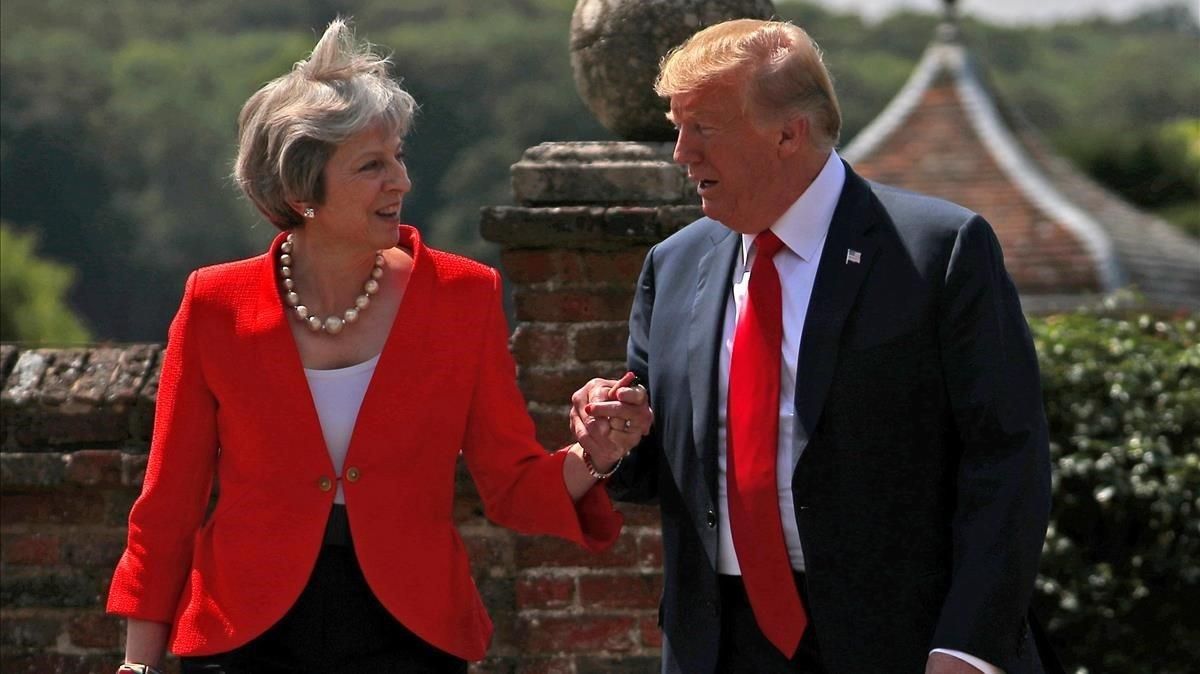 Theresa May y Donald Trump, durante la visita que el estadounidense realizó en el 2018. Theresa May y Donald Trump, durante la visita que el estadounidense realizó en el 2018.