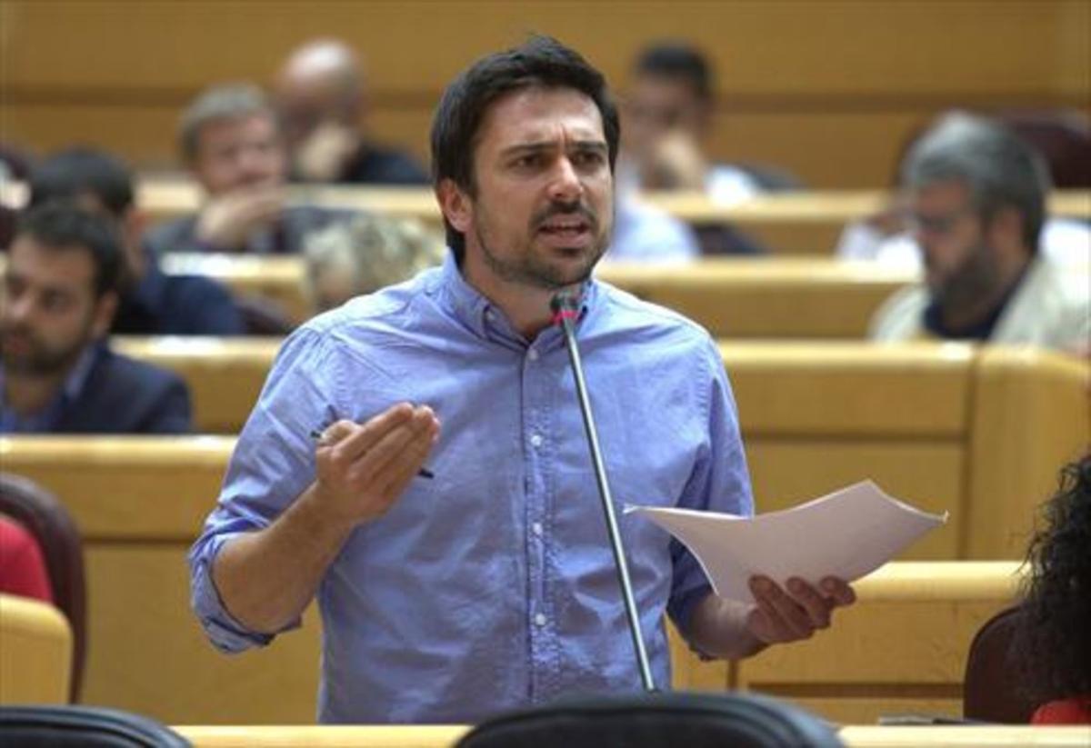 El portavoz de Podemos en el Senado, Ramón Espinar. 