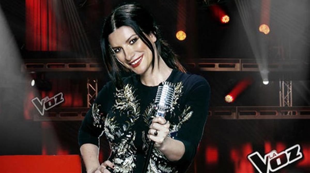 La cantante Laura Pausini, ’coach’ del concurso musical de Tele 5 ’La voz’.
