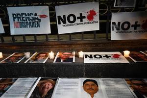 Manifestación en México contra los asesinatos de periodistas.