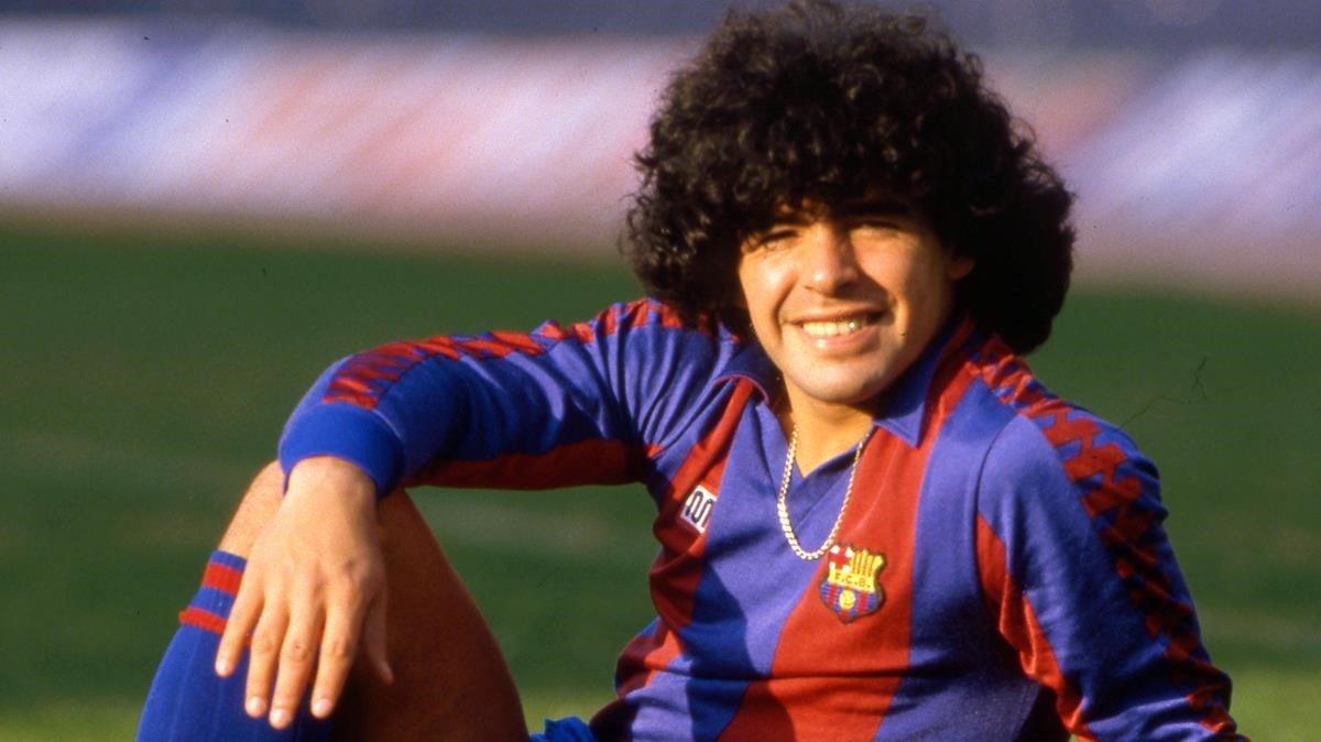 Maradona en 1984 cuando era jugador de Barça.