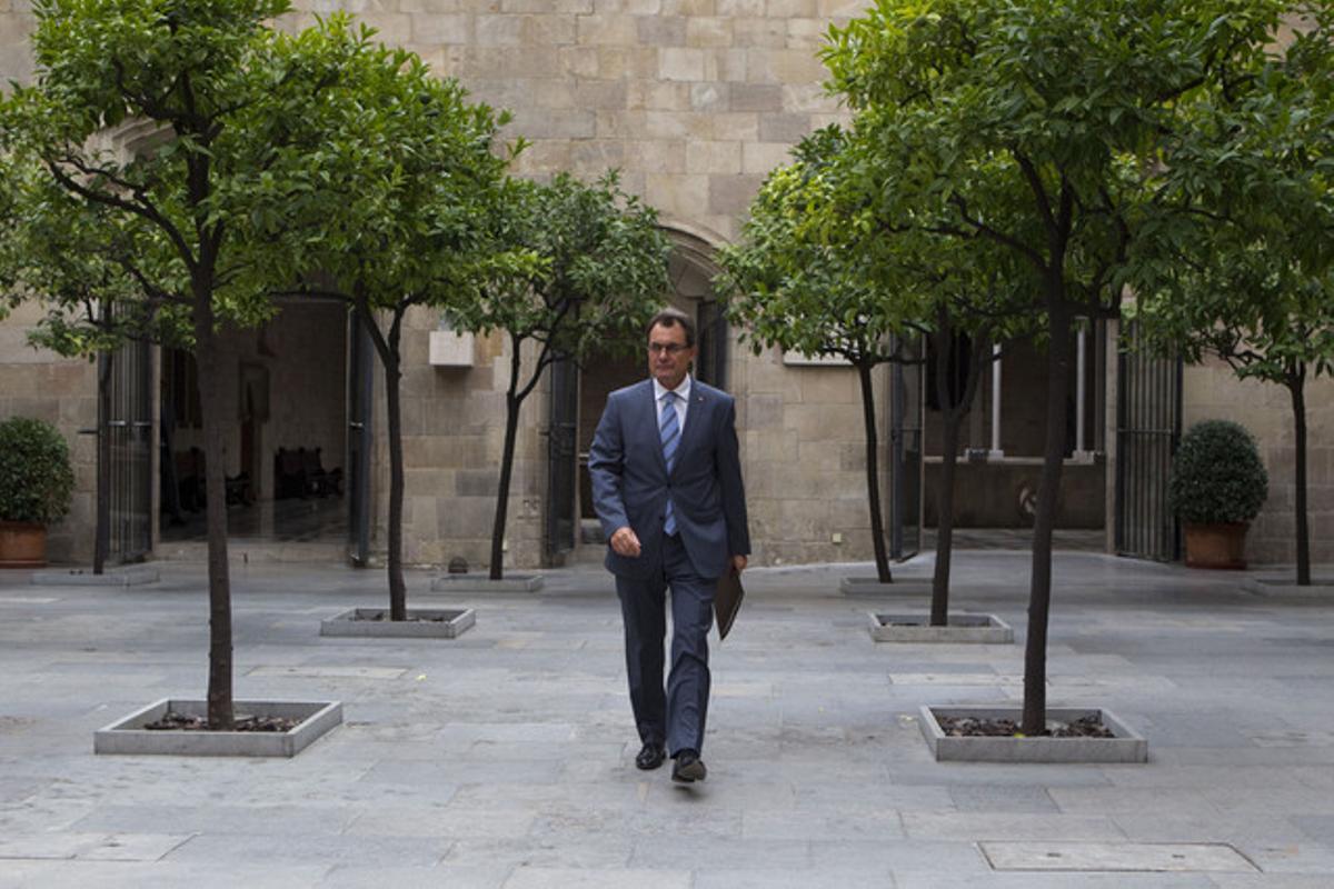 Artur Mas, el martes, en el Palau de la Generalitat.