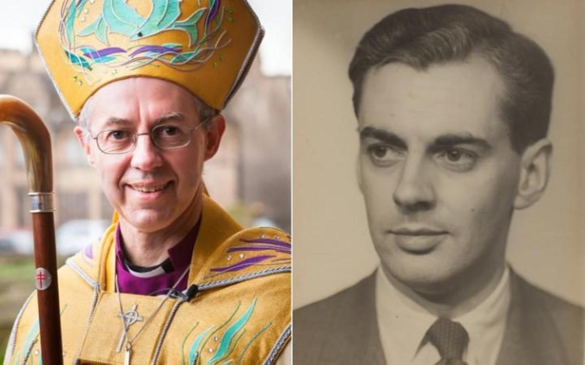 A la izquierda, el arzobispo de Canterbury; a la derecha, su padre biológico, Sir Anthony Montague Browne, que fuera secretario de Churchill.