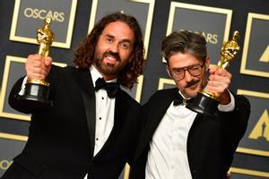 Alberto Mielgo (derecha) y Leo Sánchez, ganadores del Oscar al mejor corto de animación.