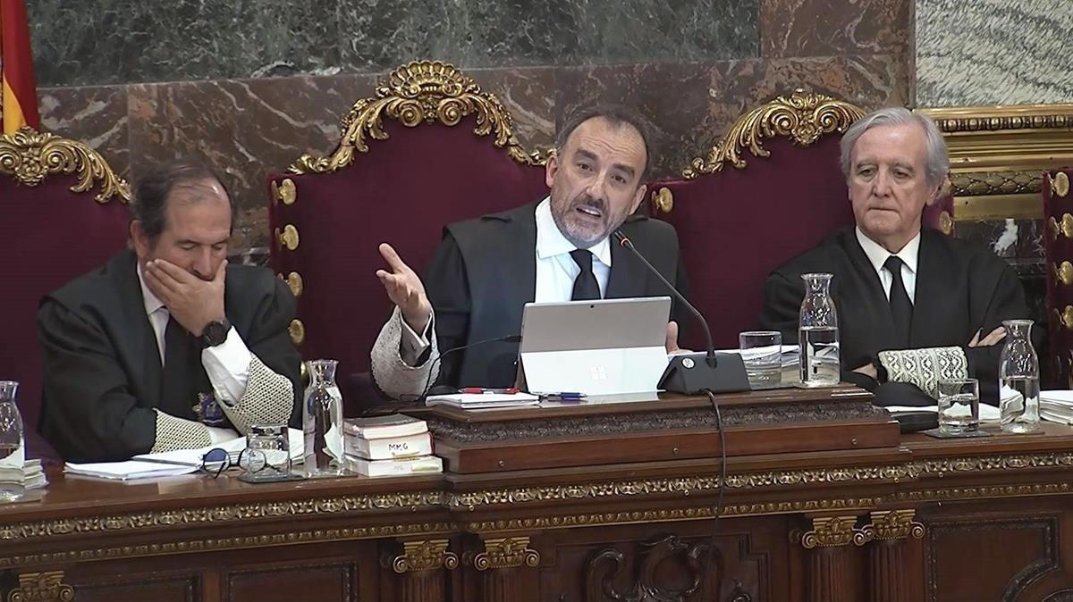 El tribunal que juzga a los líderes del ’procés’, presidido por Manuel Marchena.