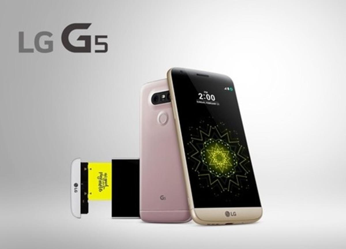 El G5, nuevo modelo de LG presentado en el Mobile World Congress este domingo.