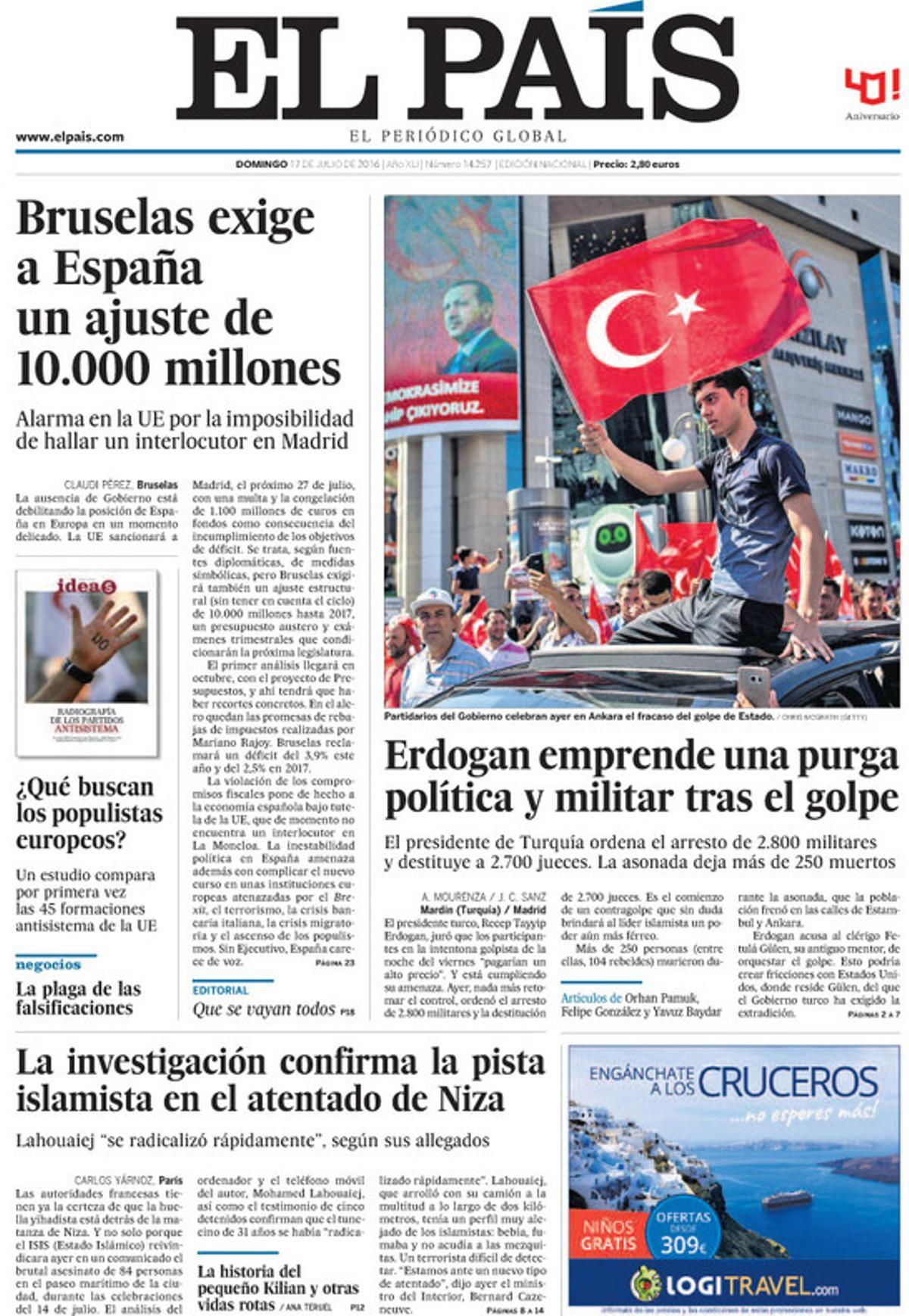 Prensa de hoy: Erdogan ajusta cuentas en Turquía