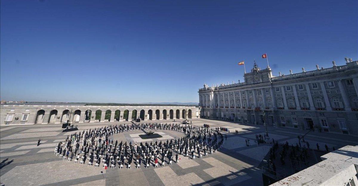 El Patio de la Armería del Palacio Real, durante el homenaje.