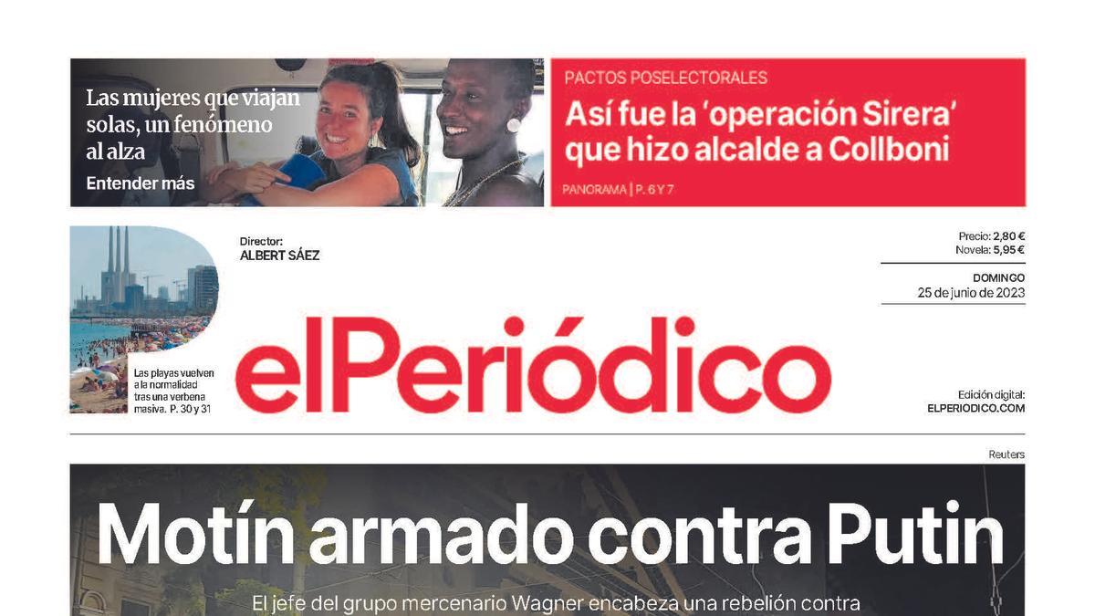La portada de EL PERIÓDICO del 25 de junio de 2023